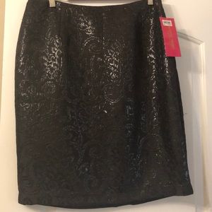 NWT Black Brocade Pencil Skirt - Sz 14P